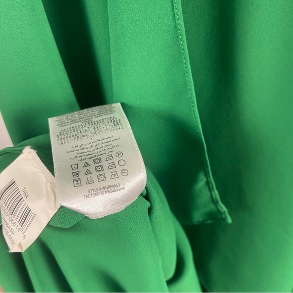 BCBGMaxAzria Medium Kelly Green Asymmetrical Green Ruffled Tiered Dress Flowy - Picture 5 of 6